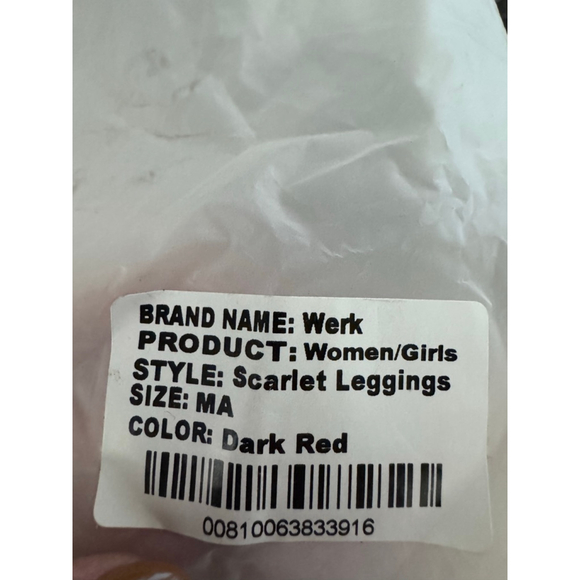 Women's Werk Dark Red Scarlet Leggings M - Picture 14 of 16